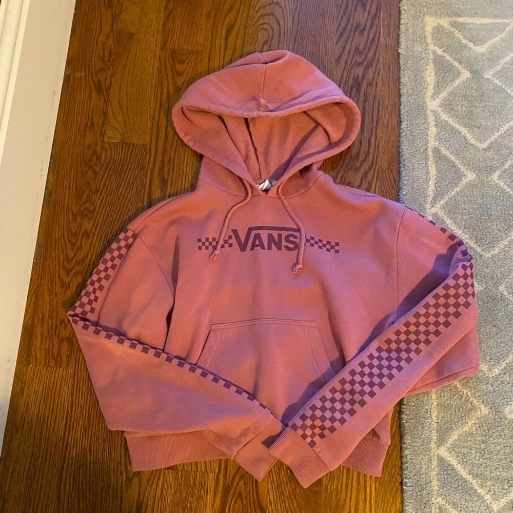 VANS PINK OFF THE WALL CROP HOODIE